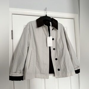 NWT Zara leather collar cropped trench coat